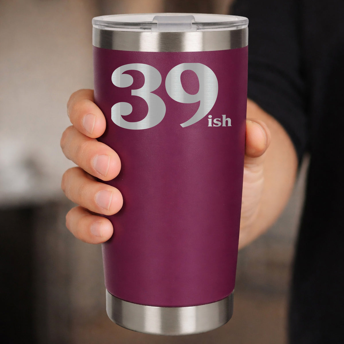 Dark Pink Thermal Metal Coffee Cup