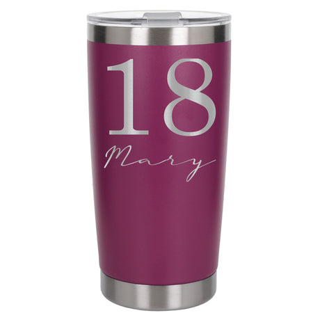 Dark Pink Thermal Metal Coffee Cup