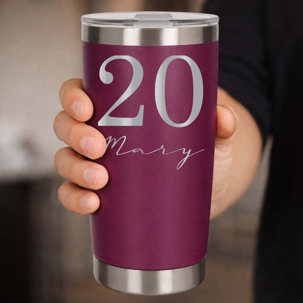Dark Pink Thermal Metal Coffee Cup