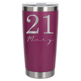 Dark Pink Thermal Metal Coffee Cup