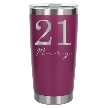 Dark Pink Thermal Metal Coffee Cup