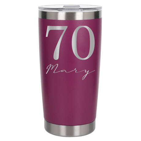 Dark Pink Thermal Metal Coffee Cup