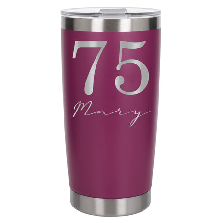 Dark Pink Thermal Metal Coffee Cup