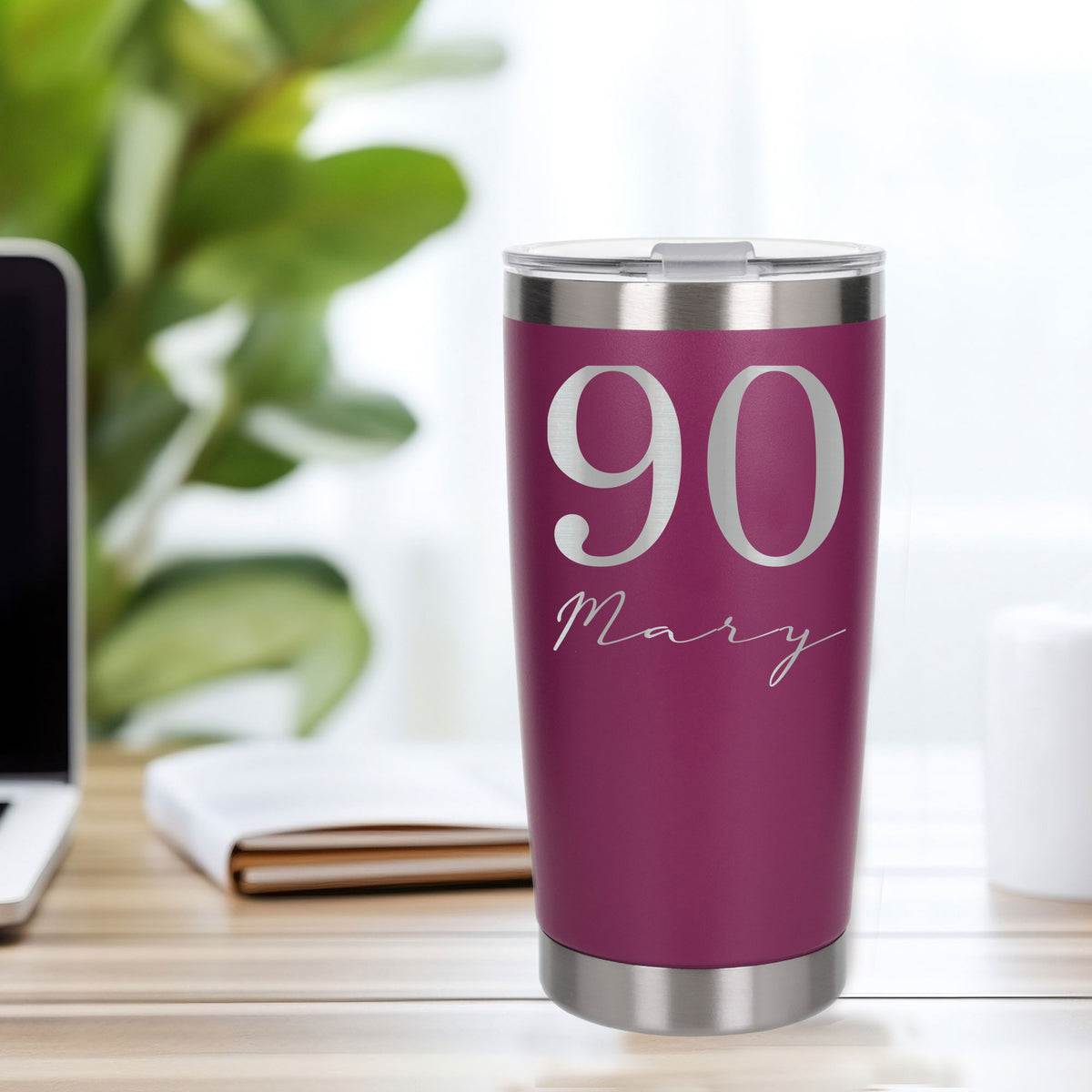 Dark Pink Thermal Metal Coffee Cup