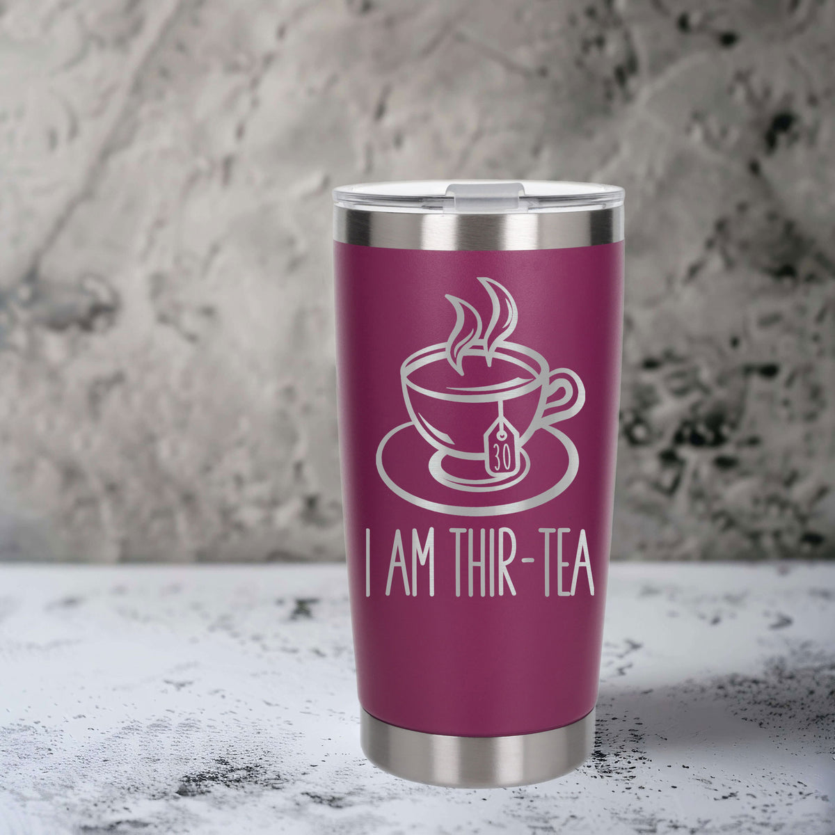 Dark Pink Thermal Metal Coffee Cup