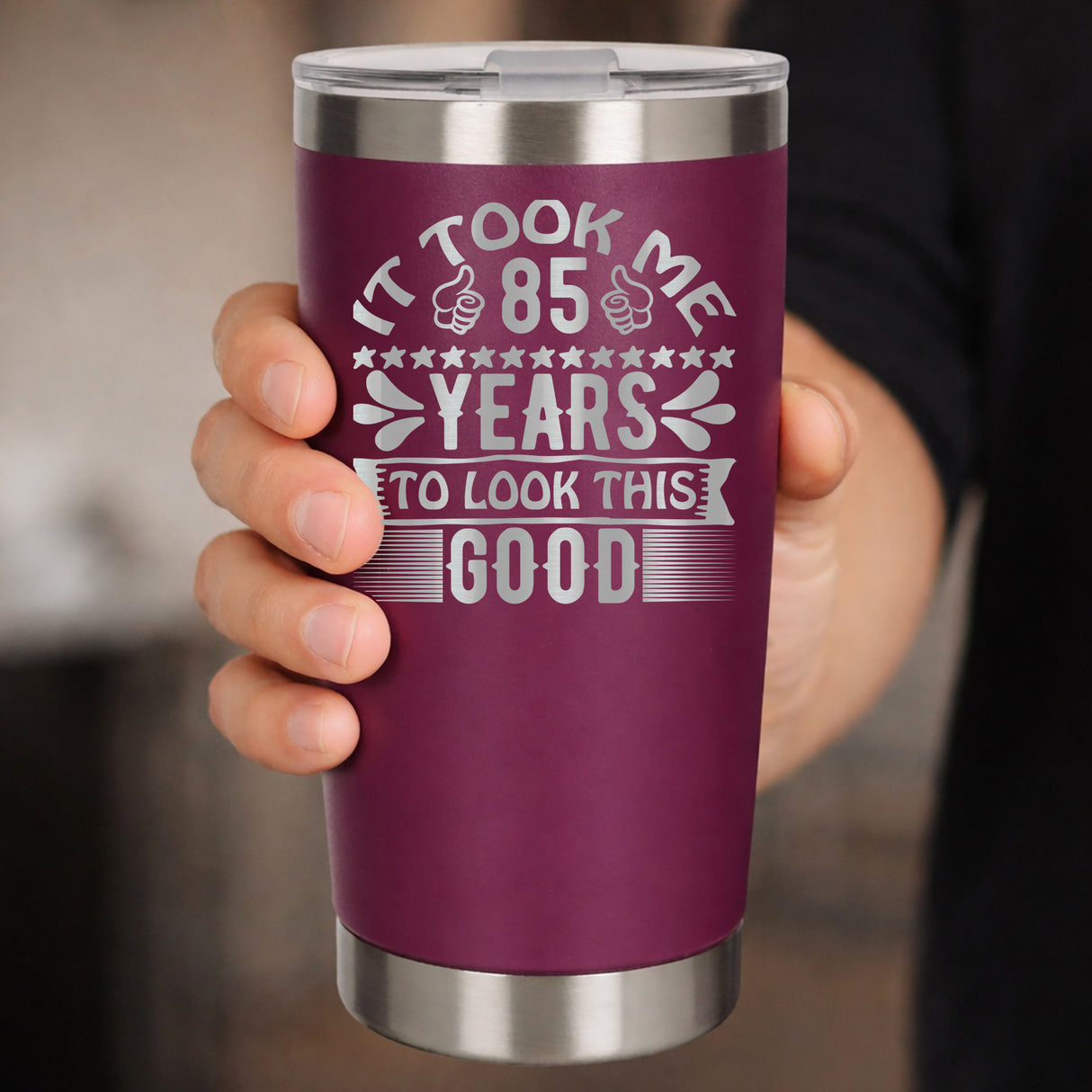 Dark Pink Thermal Metal Coffee Cup