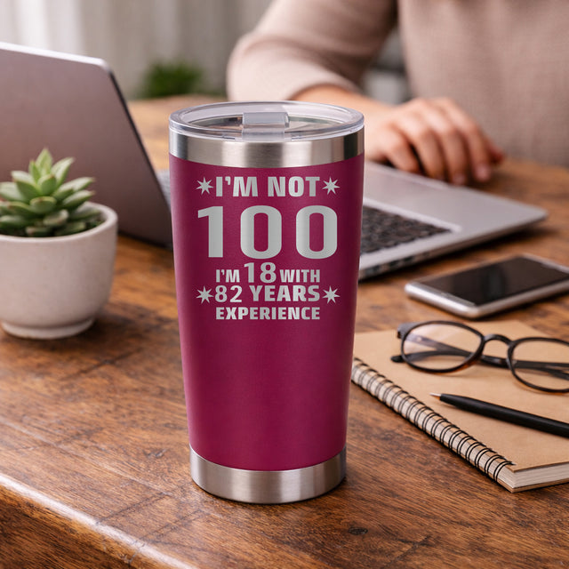 Dark Pink Thermal Metal Coffee Cup