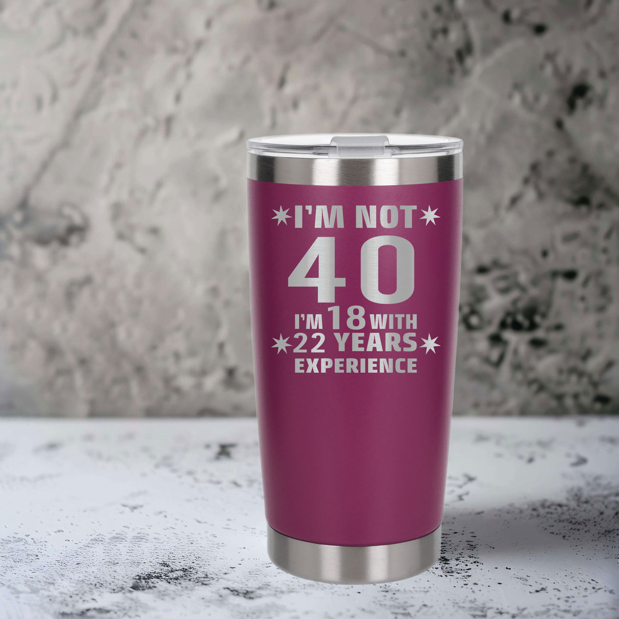 Dark Pink Thermal Metal Coffee Cup