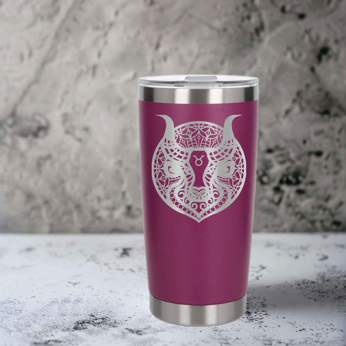 Dark Pink Thermal Metal Coffee Cup