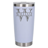 Personalised Split Monogram Birthday Thermal Metal Coffee Cup | Engraved Travel Mug