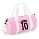 Personalised Name & Number Barrel Bag | Kids Sports Holdall with Name