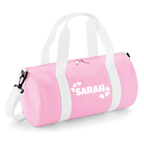 Personalised Name & Hearts Barrel Bag | Kids Holdall with Name