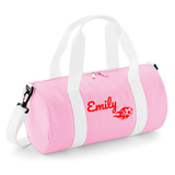 Personalised Flaming Football Barrel Bag | Kids Sports Holdall with Name