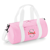 Personalised Name & Initial Barrel Bag | Kids School Holdall with Name