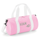 Personalised Flaming Football Barrel Bag | Kids Sports Holdall with Name
