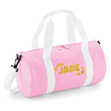 Personalised Name & Hearts Barrel Bag | Kids Holdall with Name