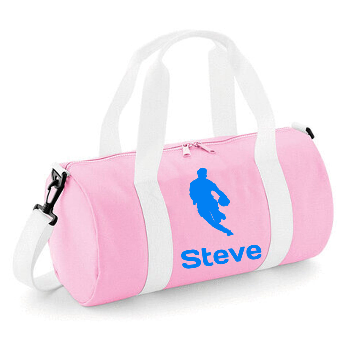 Personalised Rugby Player Barrel Bag | Kids Sports Holdall with Name