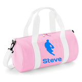 Personalised Rugby Player Barrel Bag | Kids Sports Holdall with Name