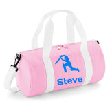 Personalised Cricket Design Barrel Bag | Kids Sports Holdall with Name