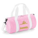 Personalised Swimming Barrel Bag | Kids Sports Holdall with Name