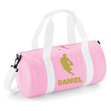 Personalised Rugby Player Barrel Bag | Kids Sports Holdall with Name