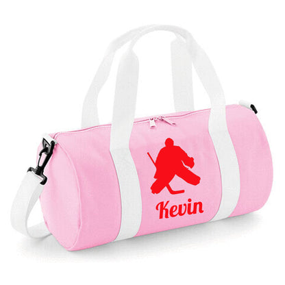 Personalised Ice Hockey Barrel Bag, Stylish Holdall for Kids