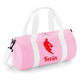 Personalised Rugby Player Barrel Bag | Kids Sports Holdall with Name