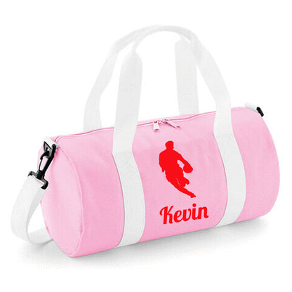 Personalised Rugby Player Barrel Bag 12L - With Logo and Name