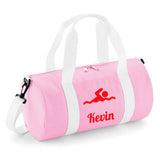 Personalised Swimming Barrel Bag | Kids Sports Holdall with Name