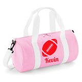 Personalised Rugby Ball Barrel Bag | Kids Sports Holdall with Name