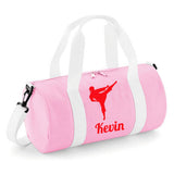 Personalised Karate Kick Barrel Bag | Kids Sports Holdall with Name