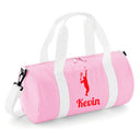 Personalised Male Tennis Player Barrel Bag | Kids Sports Holdall with Name