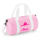 Personalised Swimming Barrel Bag | Kids Sports Holdall with Name