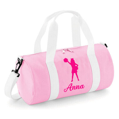 Personalised Cheerleader Design Barrel Sports Bag with Name