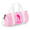 Personalised Hockey Player Barrel Bag | Kids Sports Holdall with Name
