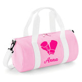 Personalised Boxing Gloves Barrel Bag | Kids Sports Holdall with Name