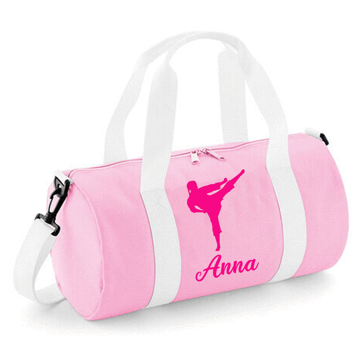 Personalised Karate Kick Barrel Bag | Kids Sports Holdall with Name