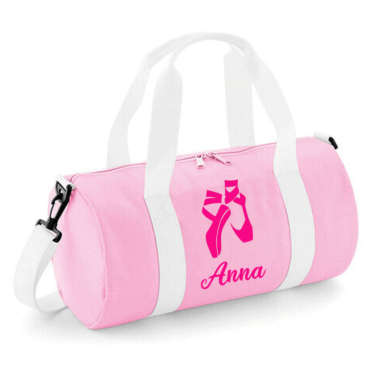 Personalised Ballet Shoes Barrel Bag | Kids Dance Holdall with Name