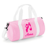 Personalised Ballet Shoes Barrel Bag | Kids Dance Holdall with Name