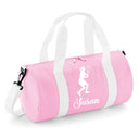 Personalised Female Tennis Player Barrel Bag | Kids Sports Holdall with Name