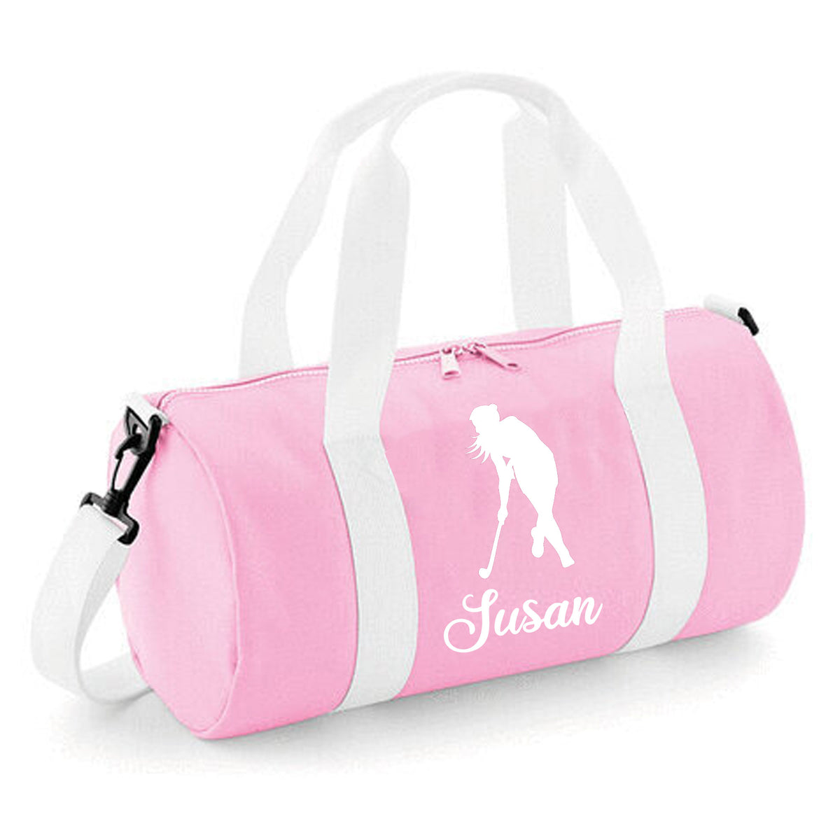 Personalised Hockey Player Barrel Bag | Kids Sports Holdall with Name