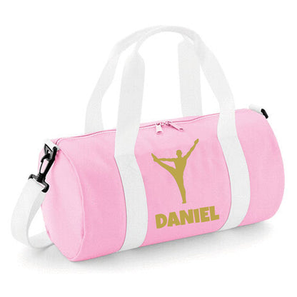 Personalised Male Gymnast Barrel Bag with Boys Name