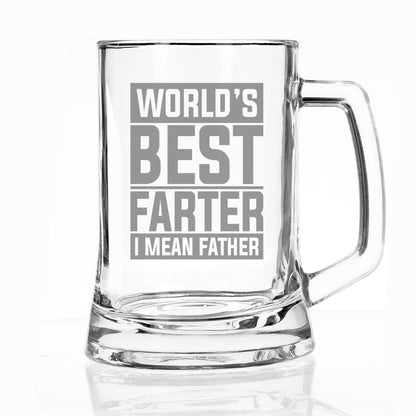 Best Farter I Mean Father Beer Stein Glass & Slate Coaster Gift