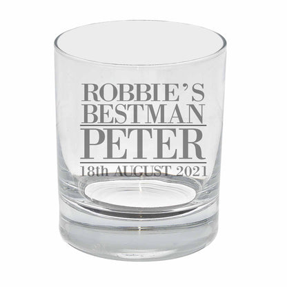 Personalised Best Man Engraved Whisky Glass and/or Coaster Set  - Always Looking Good - Whisky Glass On Its Own  