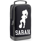 Football Boot Bag or Shoe Bag – Personalised with Name | Girl Footballer Design