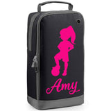 Football Boot Bag or Shoe Bag – Personalised with Name | Girl Footballer Design