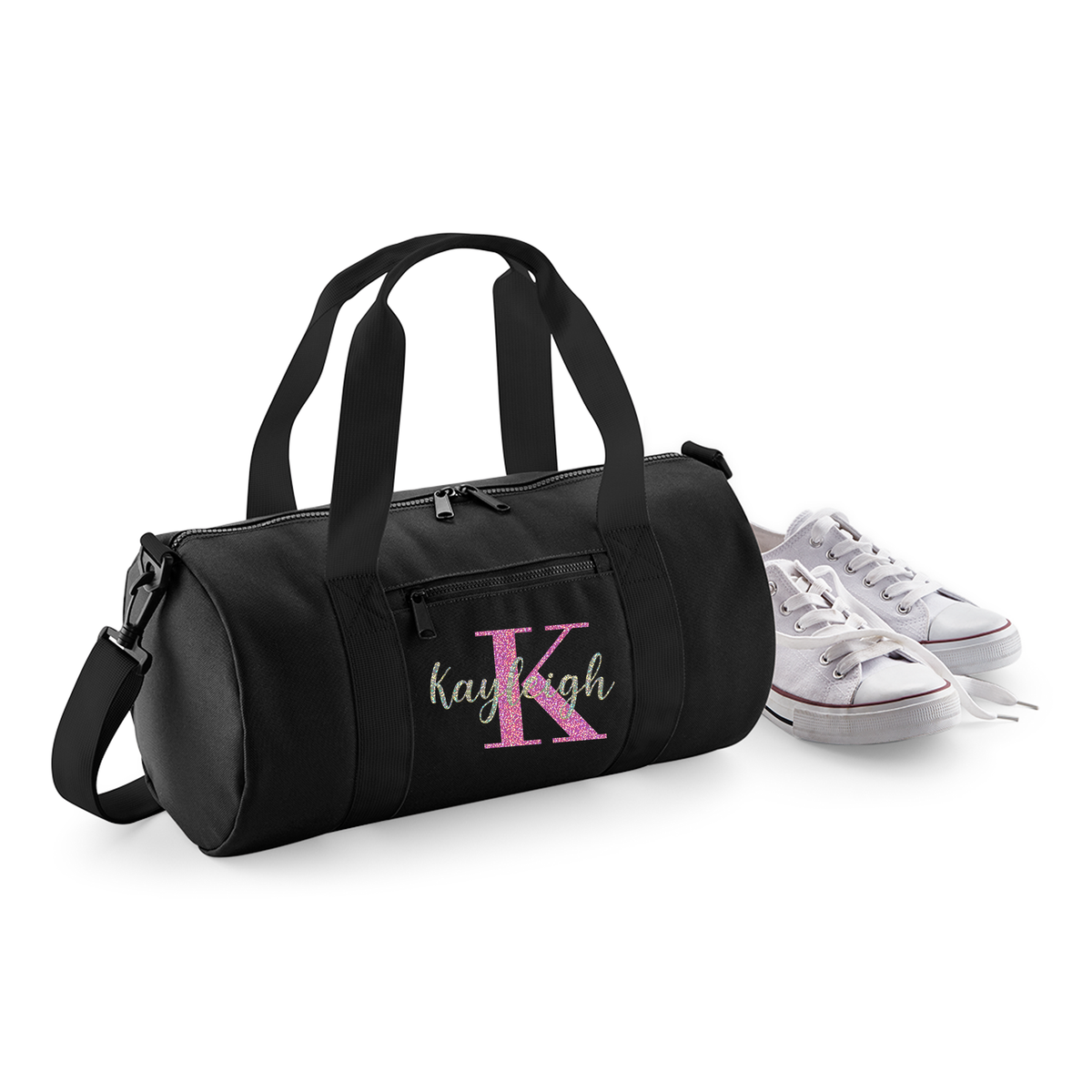 Personalised Name & Initial Barrel Bag | Kids School Holdall with Name