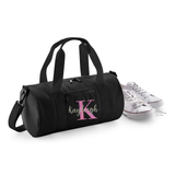 Personalised Name & Initial Barrel Bag | Kids School Holdall with Name