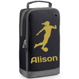 Football Boot Bag or Shoe Bag – Personalised with Name | Female Footballer Design