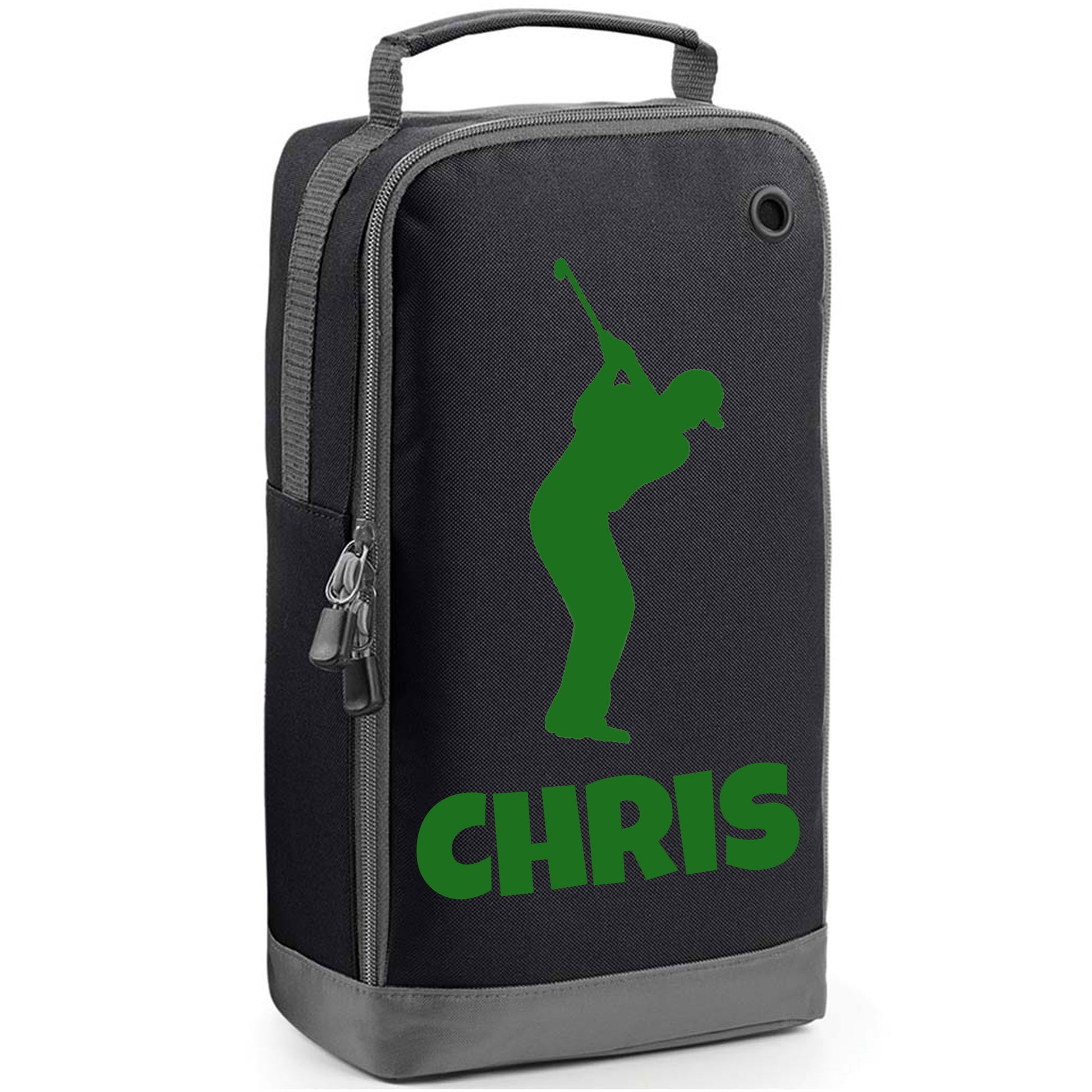 Personalised Golf Shoe Bag with Male Golfer & Name or Initials  - Always Looking Good -   